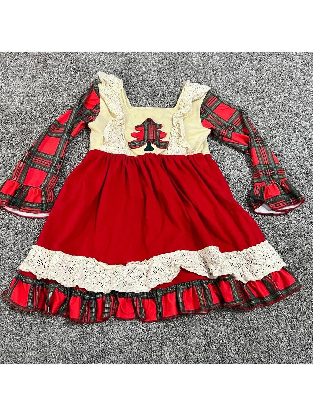 HoneyDew Boutique Girl's Youth Christmas Tree Dress size 6